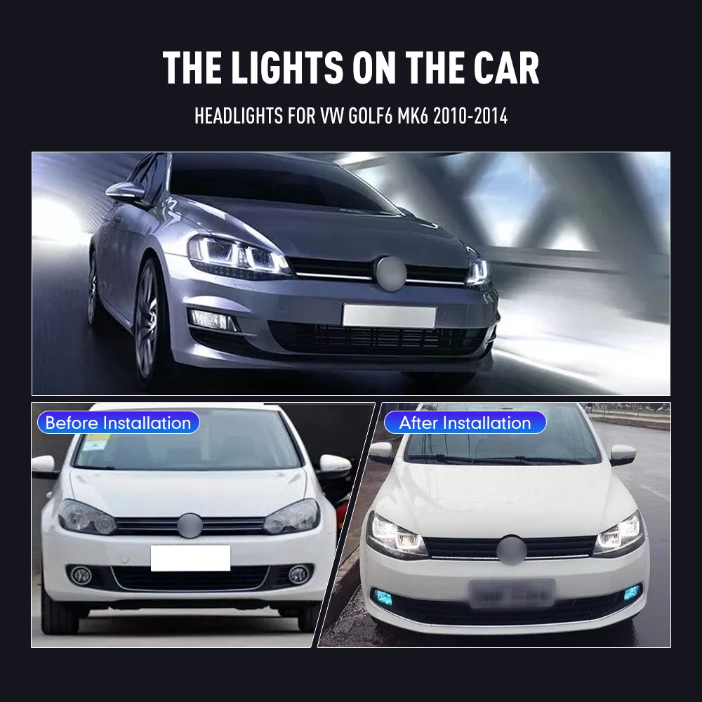 Running Headlamp Led - 2PCs Car Styling Head Lamp for
