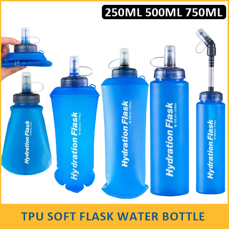 Running Gear Water - 250/500/750ml TPU Outdoor Sport Bottle Folding