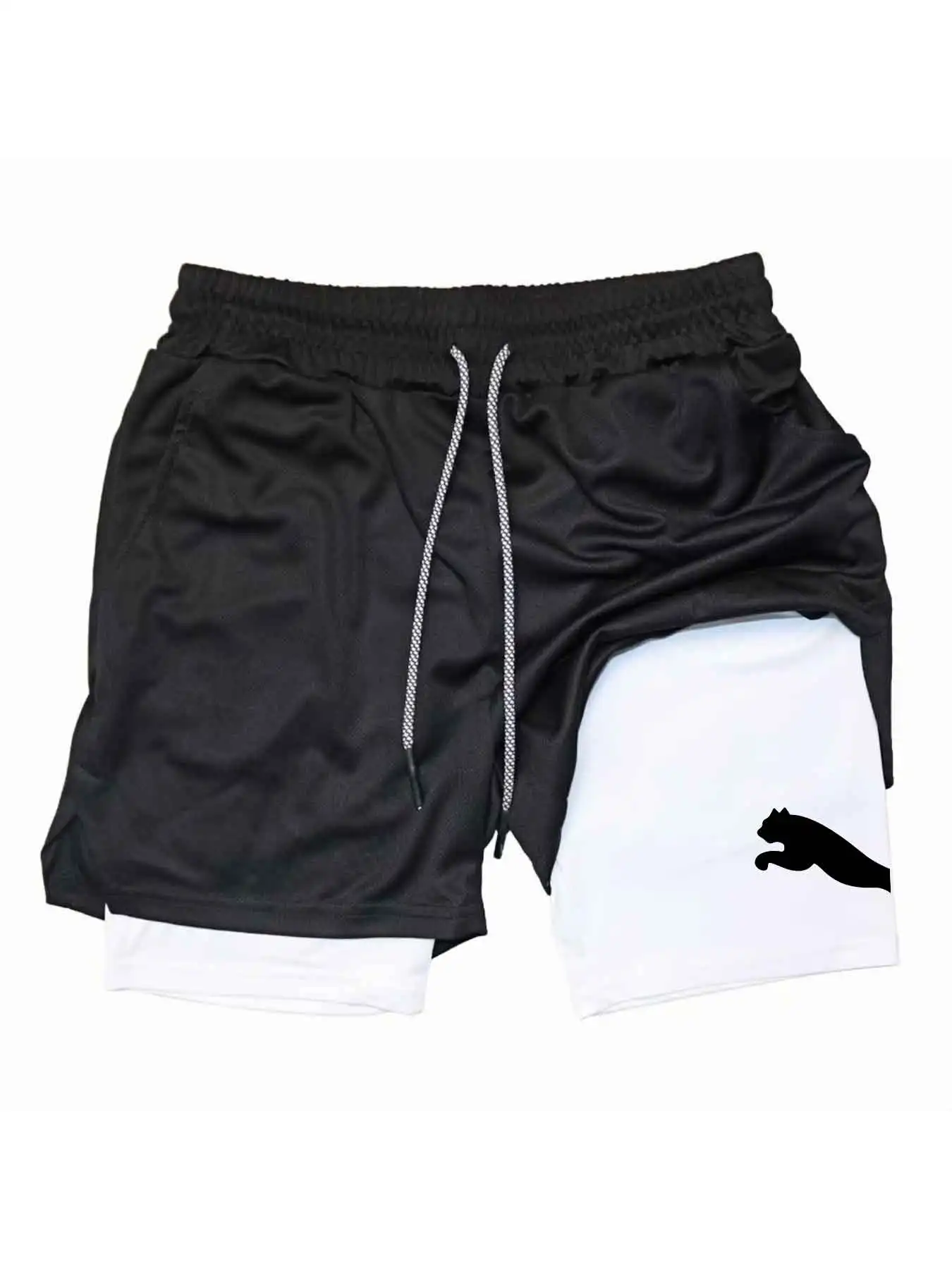 Running Gear For Men - Printed Sports Shorts 2-in-1 Gym Running