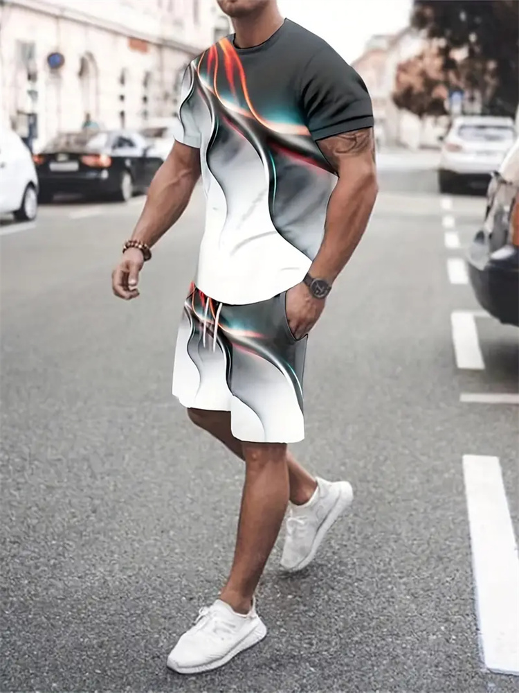 Men Women Gradient Texture T-s - Running Gear For Men 评论和价格
