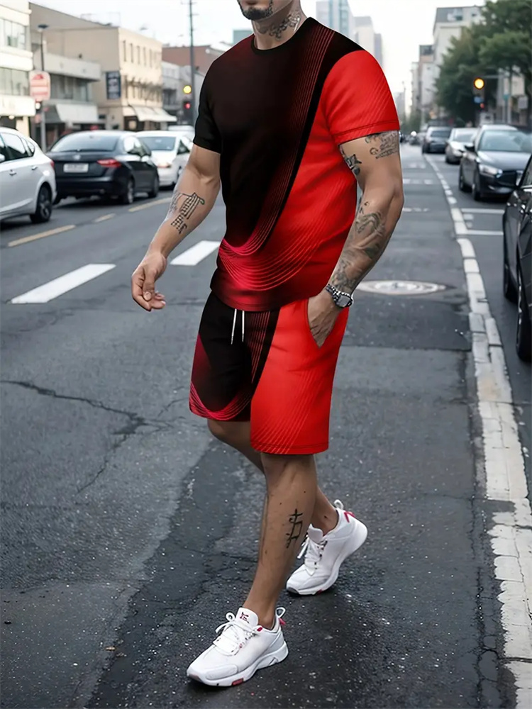 Men Women Gradient Texture T-s - Running Gear For Men 评论和价格