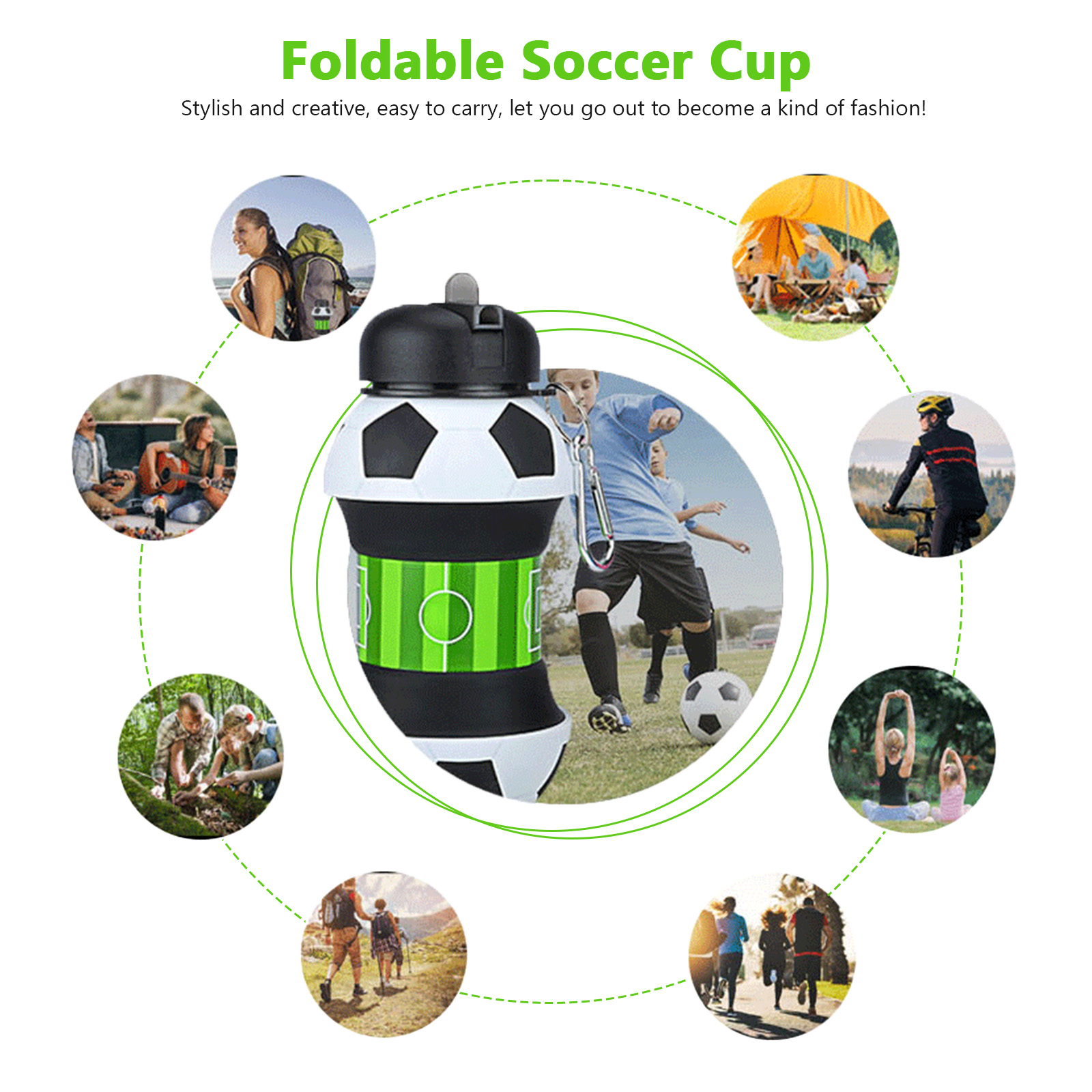 550ml Foldable Football Water  - Running Gear Kids 评论和价格