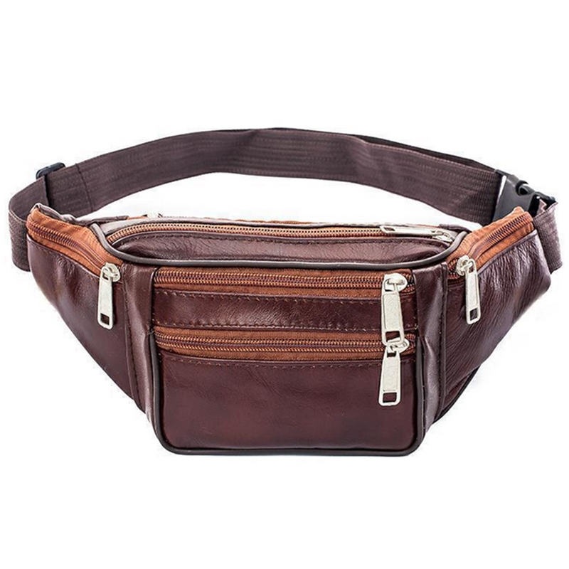 Leather Men Waist Chest Bag Th - Running Gear Bag 评论和价格